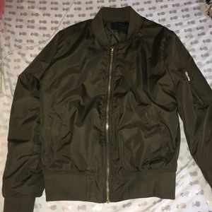 Olive green bomber jacket